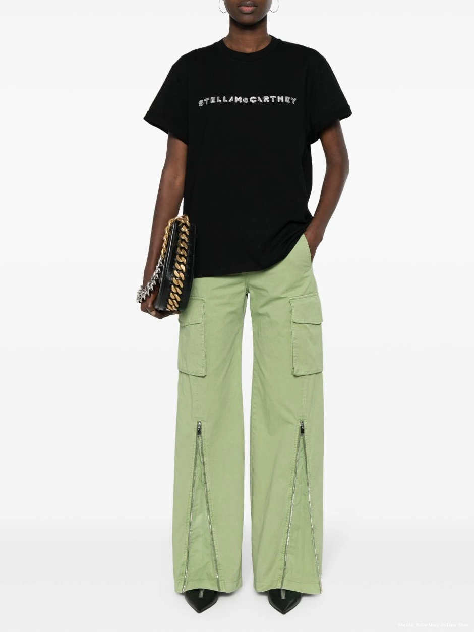 Affordable Stella Women crystal-logo T-shirt McCartney cotton 0402